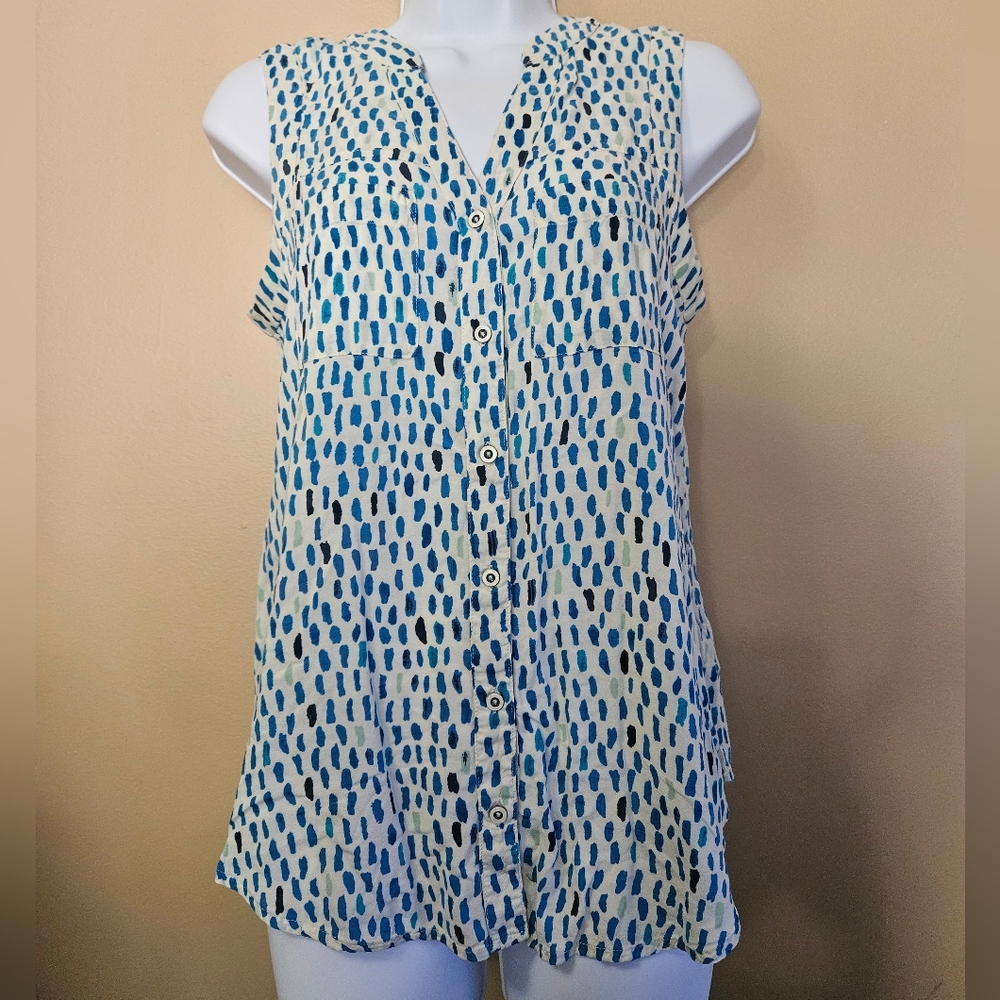 Maeve Anthropologie Women's Size 2 Button  Front Tank Top Blouse